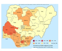 Prevalence Map: FGM in Nigeria (2016-17)